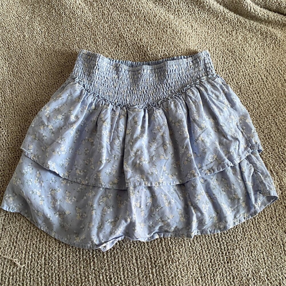 Hollister light blue floral skirt